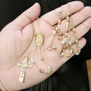 Elegant Gold and Silver Cross Necklace